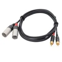 Cordial CFU 1.5 MC кабель сдвоенный RCA—XLR male, 1.5м, черный