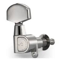 SCHALLER M6NI A (арт.10010123.02.36) колки для электрогитары , серия M6, 3-слева +3-справа, большие металлические лепестки крутилок, цвет никель, соотношение 1:12, диаметр отверстия 9,8 мм, машинной полировки. (Старый артикул: 5021а)