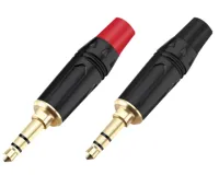 Taverlab TC180 - Разъём прямой, кабельный, позолоченный, симметричный 3.5мм (корпус цинковый сплав, чёрный). Отгружается парами - красный + чёрный хвостовик, цена указана за штуку.