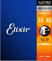 Elixir 12052 nanoweb  струны для электрогитары light 10-46