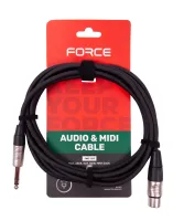 FORCE FMC-15/3-шнур XLR(F)<=> стерео джек (TRS), металл. разъемы, 3 м.