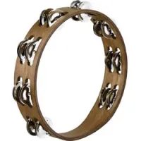 Meinl ta2wb  тамбурин деревянный 10" traditional, двухрядный, джинглы стальные