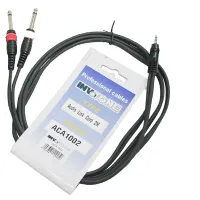 INVOTONE ACA1002 - аудио кабель, 3,5  джек стерео <-> 2 x 6,3 джек моно  длина 2 м