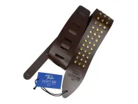 1221-75-3-BLK Ремень для гитары, кожаный, широкий, черный, 1221