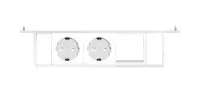 ABL 2M81F2A1- Розеточная станция серии Level тип F (Level-F) с 2 розетками и 1 слотом для IMP, белая с серебристым