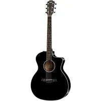 TAYLOR 214CE-BLK DLX электроакустическая гитара, цвет чёрный, в комплекте...