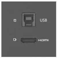 Kramer MD-H+B/AF(B), Пассивная вставка с разъемами HDMI и USB тип B, розетка, цвет черный