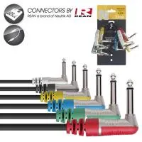 STAGG NPC010LR-6 - Набор профессиональных соединительных инструментальных кабелей  с угловыми джеками.Разъемы: REAN разных цветов.Длина: 10 см.Диаметр: 5 мм.Цвет: черный.
