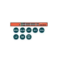 WI-PMS328GF-Alien, Коммутатор управляемый L2 MIX PoE 24/48В 400Вт, порты 24 PoE GE + 4 Combo GE/SFP