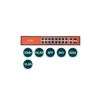 WI-PS320GF, Коммутатор неуправляемый PoE 350Вт, порты 16 PoE GE + 2 Combo GE/SFP, режим VLAN