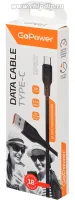 00-00018566 Кабель GP01T USB (m)-Type-C (m) 1.0м 2.4A, ПВХ, черный, GoPower