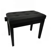 Artist PB-009MBL Банкетка деревянная с регулировкой высоты, цвет черный матовый, кожзам, пуговицы, высота 47-56см
