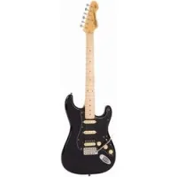 Vintage v6hmbb  электрогитара, форма корпуса stratocaster, hss, tremolo, цвет черный