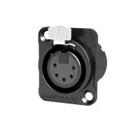Seetronic MK5F2C-B- Панельный разъем XLR 5-pin (розетка) с фланцем типа D, под пайку, черный