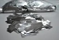 MLB Metal Glitter SILVER, 1кг Металлизированное серебряное конфетти, упаковка 1кг, 5х2 см