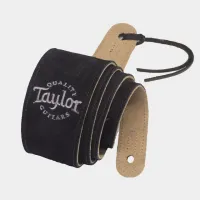 TAYLOR 62001 Black Suede Logo Guitar Strap Гитарный ремень, замша, цвет черный