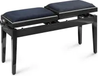 STAGG PB245 BKP VBK- Банкетка двойная деревянная, независимая регулировка по высоте, покрытие - чёрный бархат.