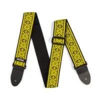 Dunlop d6702ye jacquard fillmore yellow  дизайнерский ремень для гитары, жаккардовая ткань c кожей