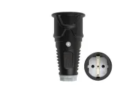 PCE Розетка кабельная 16A/250V/2P+E/IP20 корпус черный, маркер черный 2510-ssw