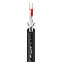 ROXTONE MC010CR/100 Black (морозостойкий) Морозостойкийссимметричный микрофонный кабель из бескислородной меди 100м на пластиковой катушке, 2x0,30мм2., D 6,5мм, AWG: 22., 95% экранирование (сетка из луженой медной проволоки 80х0,10мм), цвет: Черный. Темпе
