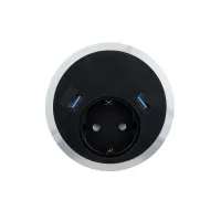 ABL 2F200107- Встраиваемая розетка серии Port El с 2xUSB-A 3.0, черная
