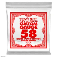 Ernie Ball 1158 струна для электро и акустических гитар. Сталь, калибр .058