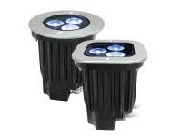 SILVER STAR AP784XCET TETRA 3Q Встраиваемый архитектурный LED-светильник для установки в пол. Световой поток 550 Lm, сила света 2500 Кд, источник света 3*Multichip RGBW LED, управление DMX-512, оптика 16 град., строб, диммер, max мощность 12 Вт, IP67, IK1