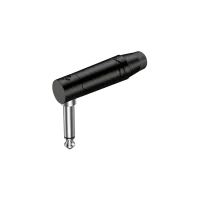 ROXTONE RJ2RPP-BK-BN Connector, 6.3mm mono Male Jack(angular), Black Shell, Nickel plated Contacts, 1pcs/PE bag, N.W.kg; G.W.:kg, pcs in box: xxcm