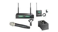 Mipro ACT-312/32HC80/32TC/55L/ICR TWIN - Двухканальная комбинированная UHF радиосистема с ручным конденсаторным суперкардиоидным микрофоном и поясным передатчиком с всенаправленным петличным микрофоном, 518 - 542 МГц, аккумуляторы