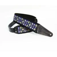 FIDEL FL22016E орнамент квадраты син.-желт./ чёрный - Ремень для гитары