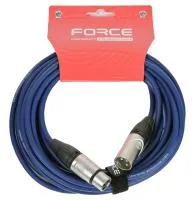 FORCE FMC-05/6 BL - Шнур микрофонный XLR (F) -XLR (M), цвет синий