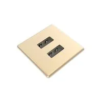 FORMING FUNCTION 9353003108- Встраиваемая квадратная металлическая зарядная станция серии Powerdot с 2xUSB, шампань