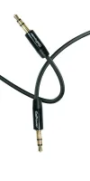 00-00027480 Кабель AUX 3.5мм (m)- 3.5мм (m), 2.0м, TPE черный, в пакете, GoPower