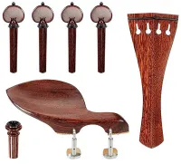 Viola accessory set Acura Meister Preciso AS-ASGHT452 - Preciso grade viola accessory set of rosewood with ebony trim. Heart pegs, Hill tailpiece, Guarneri chin rest with English mount and inSight end pin.