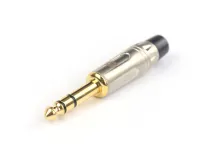 AuraSonics JMA3-G кабельный разъем Jack 6.3мм TRS (стерео) штекер, позолоченные контакты, матовый