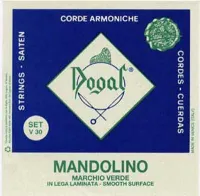 Mandolin string set Dogal Marchio Verde V30 - Flat bronze wound twisted steel strings for mandolin