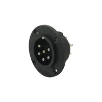 AMPHENOL AP-6-14 - разъем блочный  6 контактов, 'папа',  корпус - пластик, круглый.фланец, черный