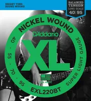 EXL220BT Nickel Wound Комплект струн для бас-гитары, Super Light, 40-95, D'Addario