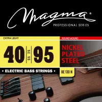 Magma Strings BE130N - Струны для бас-гитары 40-95, Серия: Nickel Plated Steel, Калибр: 40-55-75-95, Обмотка: круглая, никелированая сталь, Натяжение: