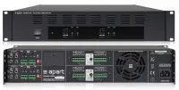 Biamp REVAMP4240T - 4-канальный цифровой усилитель мощности 4 х 240 Вт 100 - 70 - 50 - 35 вольт или 4 Ом, в мостовом режиме 2 х 480 Вт 100 - 70 - 50 - 35 вольт или 4 Ом. 4 несимметричных линейных входа RCA, 4 симметричных линейных входа евроблок. класс D