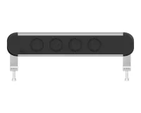 ABL 2A00F4A1- Настольная розеточная станция серии Chroma с 4 розетками и 1 слотом для IMP, черная с серебристым (2A000407)