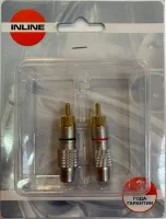 INLINE RCA x2b Разъем RCA, Разъем RCA, никель, для кабеля D6 мм, кольцо красное и черное, блистер 2