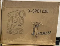 STAGE4 X-SPOT 230 (уценка) Значительное повреждение коробки, прибор полностью рабочий, без повреждений!!! Поворотная «голова» SPOT, 15 265 люкс/5 м (10 гр.), сила света 377 600 Кд, источник света: 1*230W White LED, зум 10'-28', строб 0-20 Гц, диммер 0-100