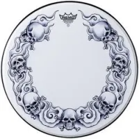 Remo pa-1322-tt-t01 sale  22" tattoo skyn, передний пластик для бас барабана, черепа