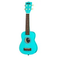 KALA UK-FROSTBITE укулеле, форма корпуса - сопрано, цвет - бирюзовый, корпус - тополь, гриф - сосна, накладка грифа - орех, 12 л