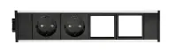 ABL 2M200202- Розеточная станция серии Link с 2 розетками и 2 слотами для IMP, черная с серебристым