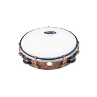 STAGG TAB-208P-WD 8" тамбурин, пластиковый корпус, 2 ряда колокольчиков, отделка под дерево, цвет: натуральный
