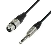 Adam hall k4 bfv 0300 - кабель микрофонный, rean xlr (f) - trs (jack) stereo 6.3 mm, 0.22 мм2, 3 м