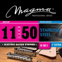 Electric guitar string set Magma GE160S - Electric guitar strings with bright rich timbre and good flexibility, Medium tension, thickness .011-.050 inch. Stainless steel wound octagonal core.