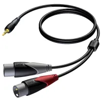 Procab CLA712/3- Аудиокабель miniJack 3,5 мм стерео (вилка) – 2х XLR 3-pin (вилка)